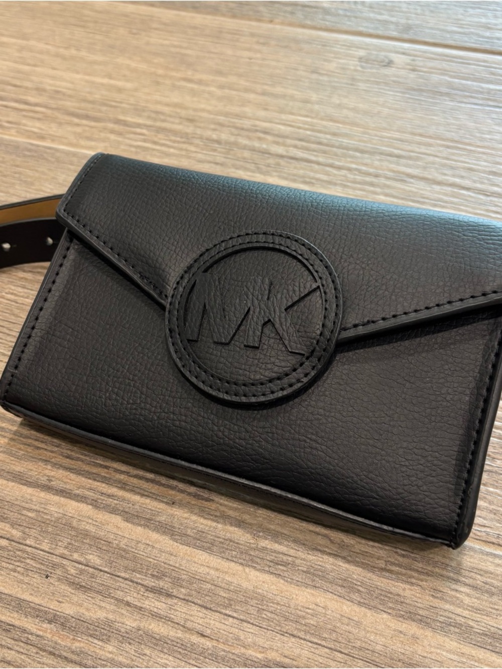 Michael Kors Leather Logo Fanny Pack Belt Bag Black Size L/XL New without Tags - Picture 2 of 8